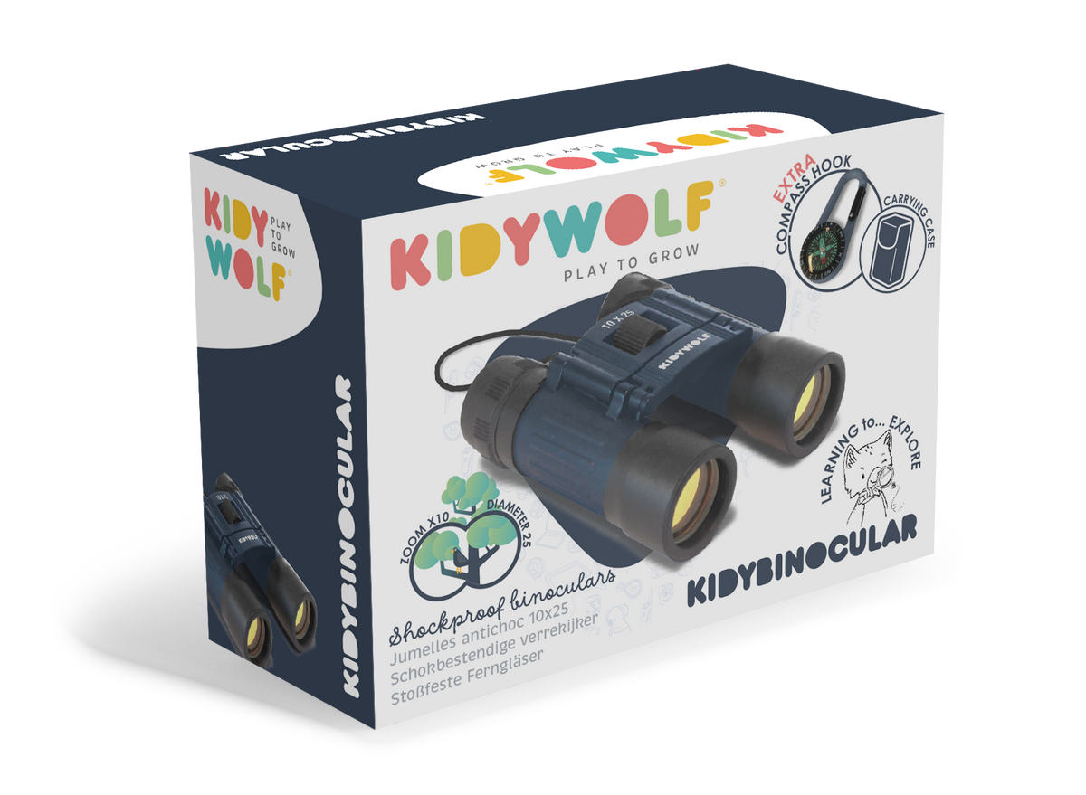 Kidywolf Kidybinoculars verrekijker 10x25 blauw - vooraanzicht