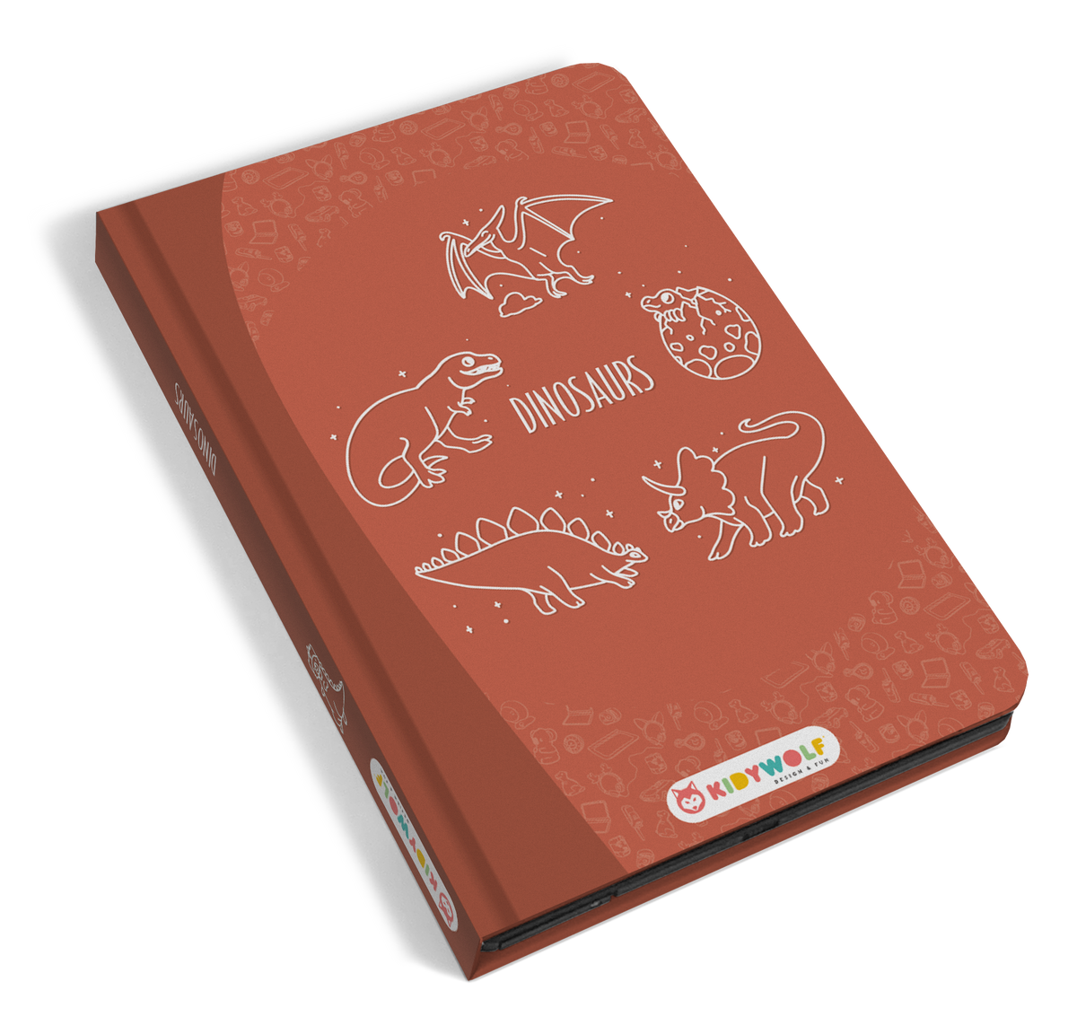 Kidywolf Kidydraw-Mini tekenbord 30 dinosaurus - vooraanzicht