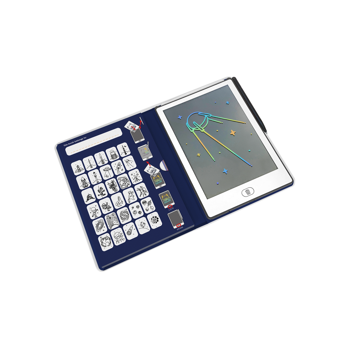 Kidywolf Kidydraw-Mini tekenbord ruimte - vooraanzicht
