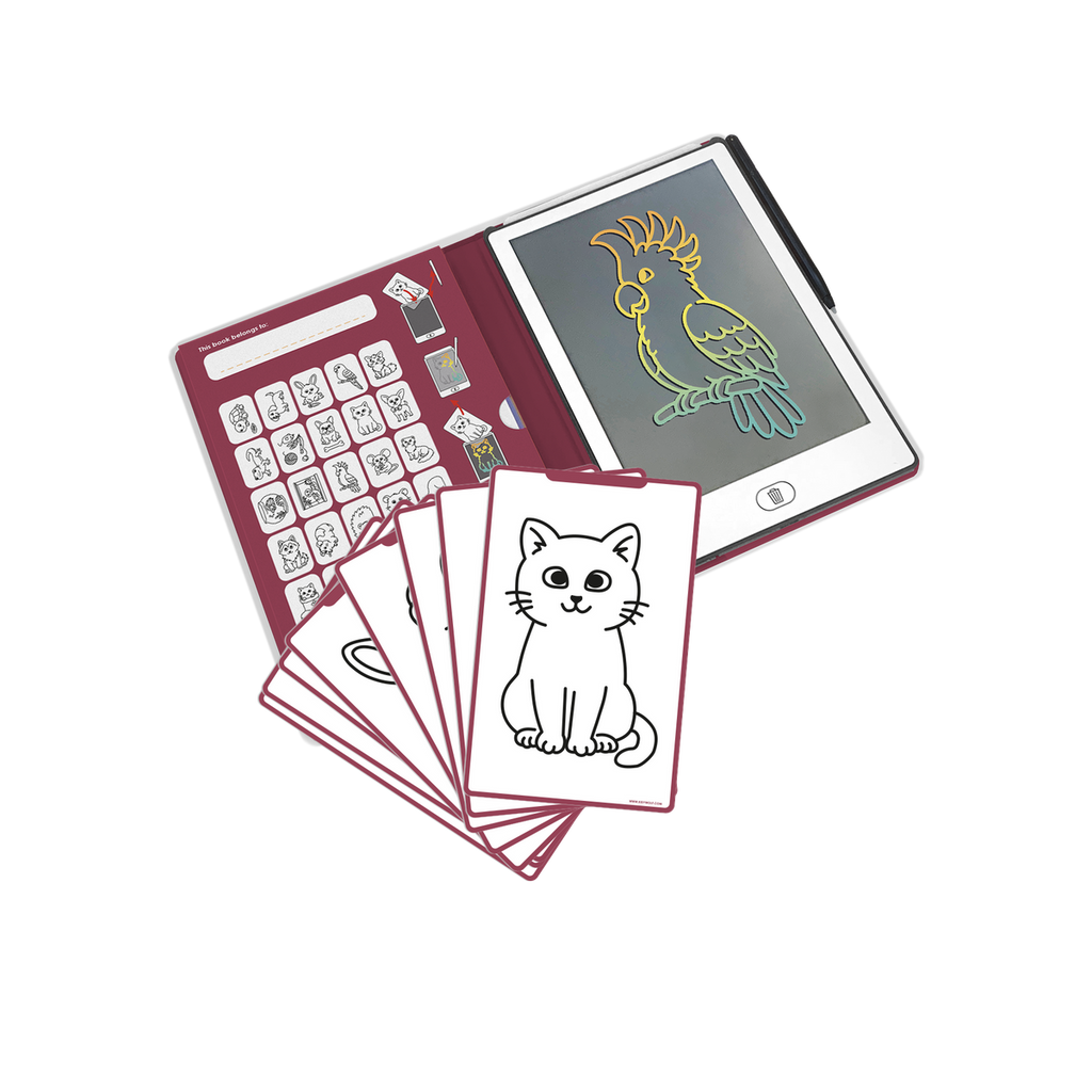 Kidywolf Kidydraw-Mini Tablet 30 Tekeningen Tekenbord Huisdieren, het tekenbord