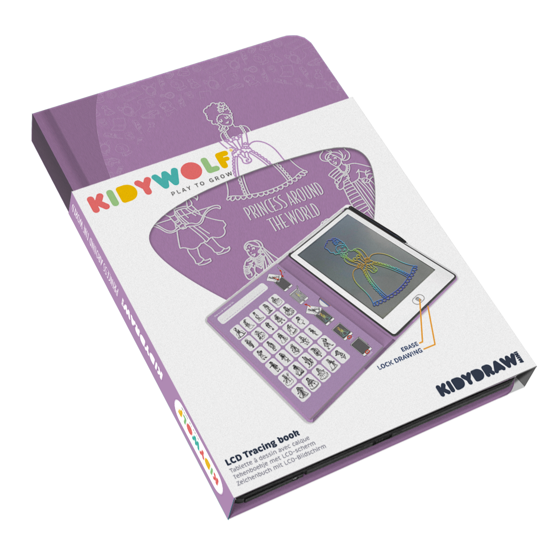Kidywolf Kidydraw-Mini tekenbord prinses - vooraanzicht