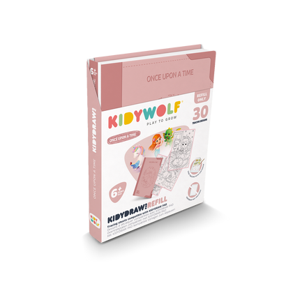 Kidywolf Kidydraw Pad Navulling 30 Tekeningen Once Upon A Time, de verpakkingshoes