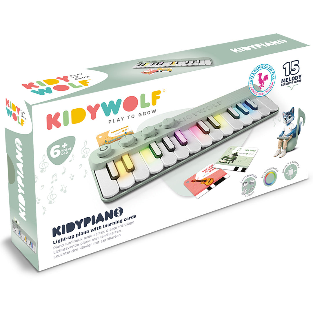 Kidywolf Kidypiano Mini Piano Met Verlichte Toetsen Groen, mini piano in het groen