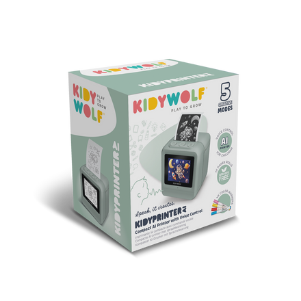 Kidywolf Kidyprinter AI Creatieve Printer Zonder Inkt, de verpakking