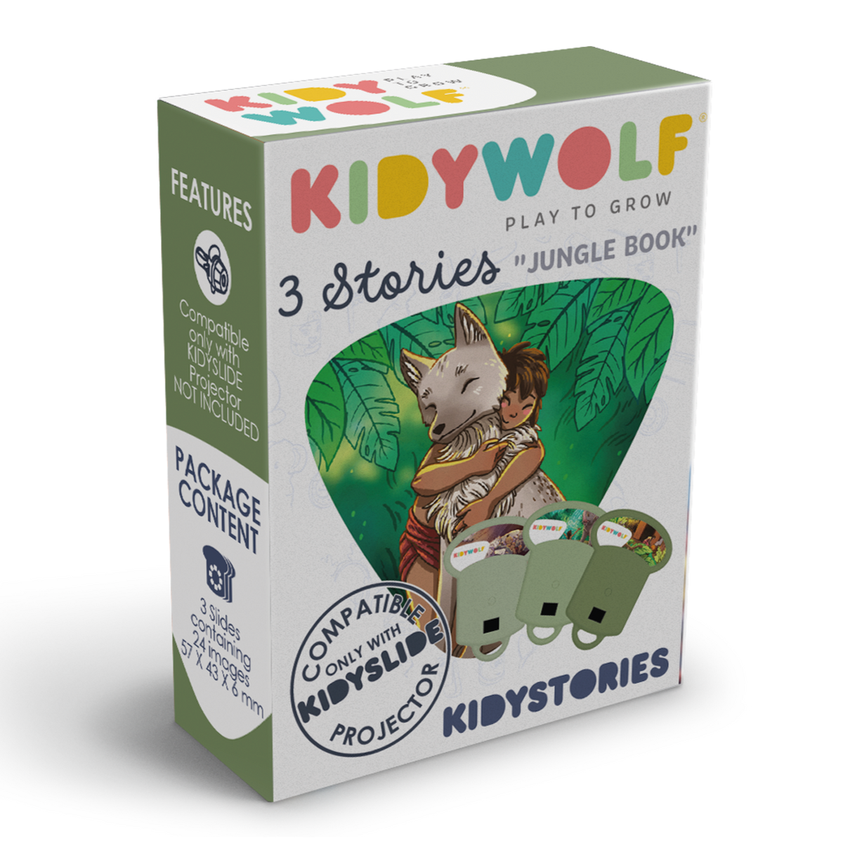 Kidywolf Kidystories Jungle Book - verpakking met verhaalschijfjes voor Kidyslide