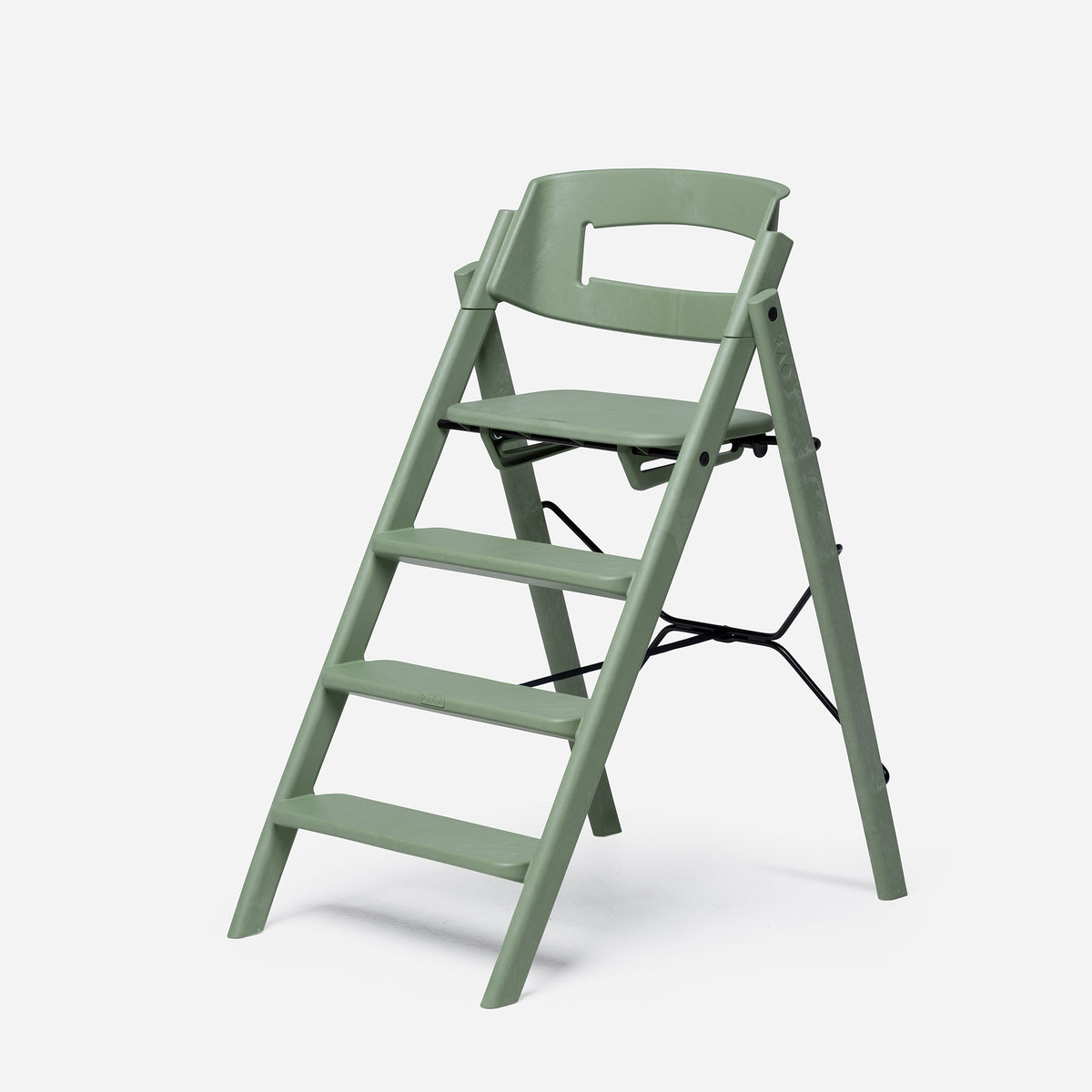 Kaos Klapp meegroei eetstoel in Mineral Green met Scandinavisch design, verkrijgbaar bij De Gele Flamingo.