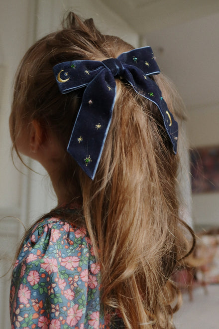 * Konges Sløjd Velvet Bow Pearly Haarspeldje | Navy Blazer