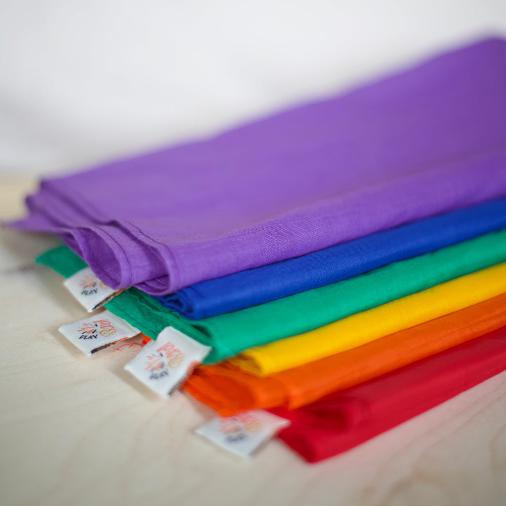 Pit & Play katoenen speeldoeken regenboog, gevouwen stapel