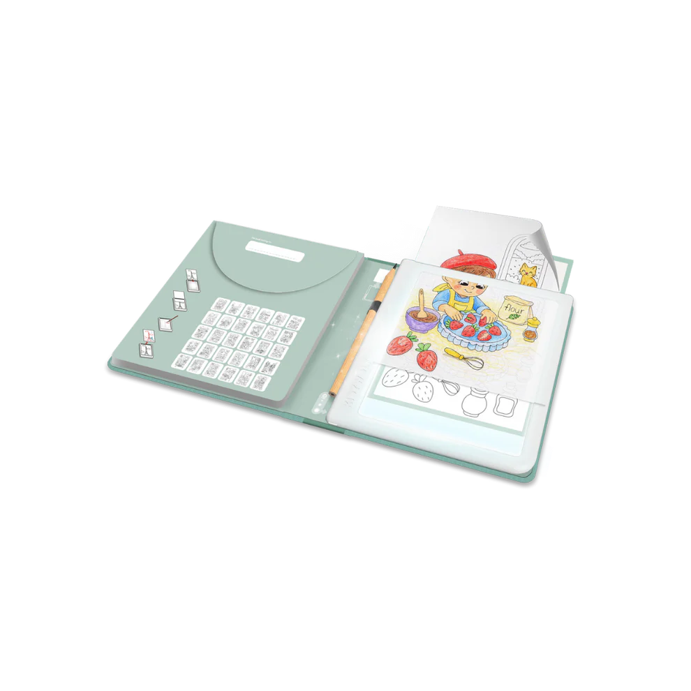Kidywolf Kidydraw Pad Food - open magnetisch boekje met designs