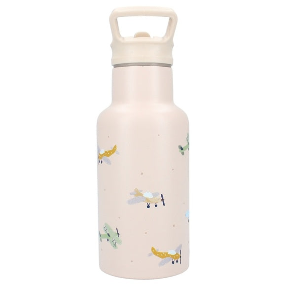 Kidzroom RVS Thermo Drinkfles 350ml | Small Talk Beige