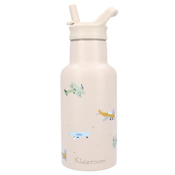 Kidzroom RVS Thermo Drinkfles 350ml | Small Talk Beige