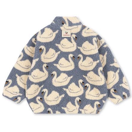 Konges Sløjd Jody Teddy Winterjas Swan met hoge kraag tegen de kou, bij De Gele Flamingo