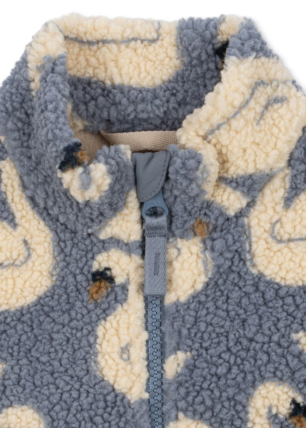 Konges Sløjd Jody Teddy Winterjas Swan met volledige ritssluiting, te koop bij De Gele Flamingo