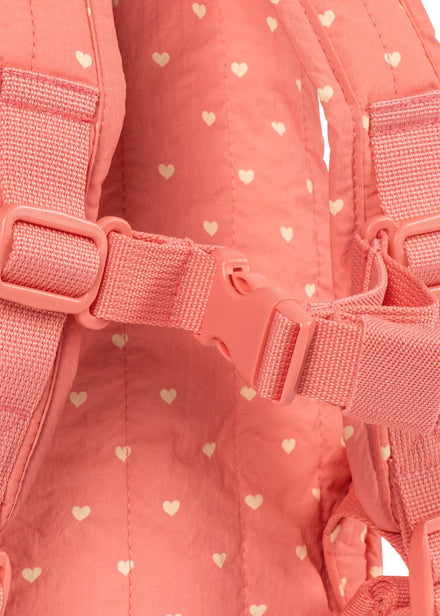 Konges Sløjd Juno Mini Rugzak Coeur Feathers met zijvak voor een drinkfles, bij De Gele Flamingo