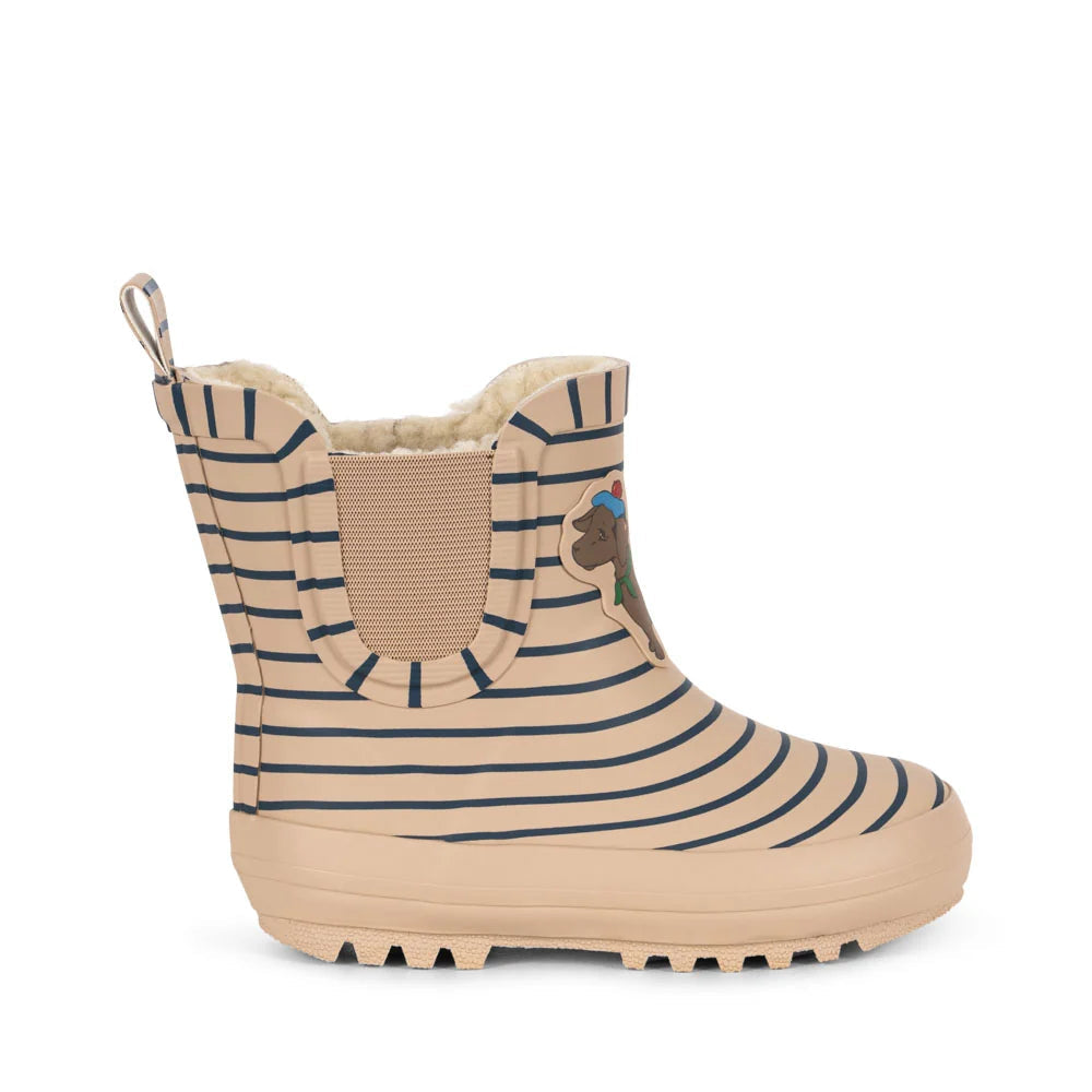 Konges Sløjd Roi Regenlaarzen Stripe La Mer gemaakt van 100% rubber, te koop bij De Gele Flamingo