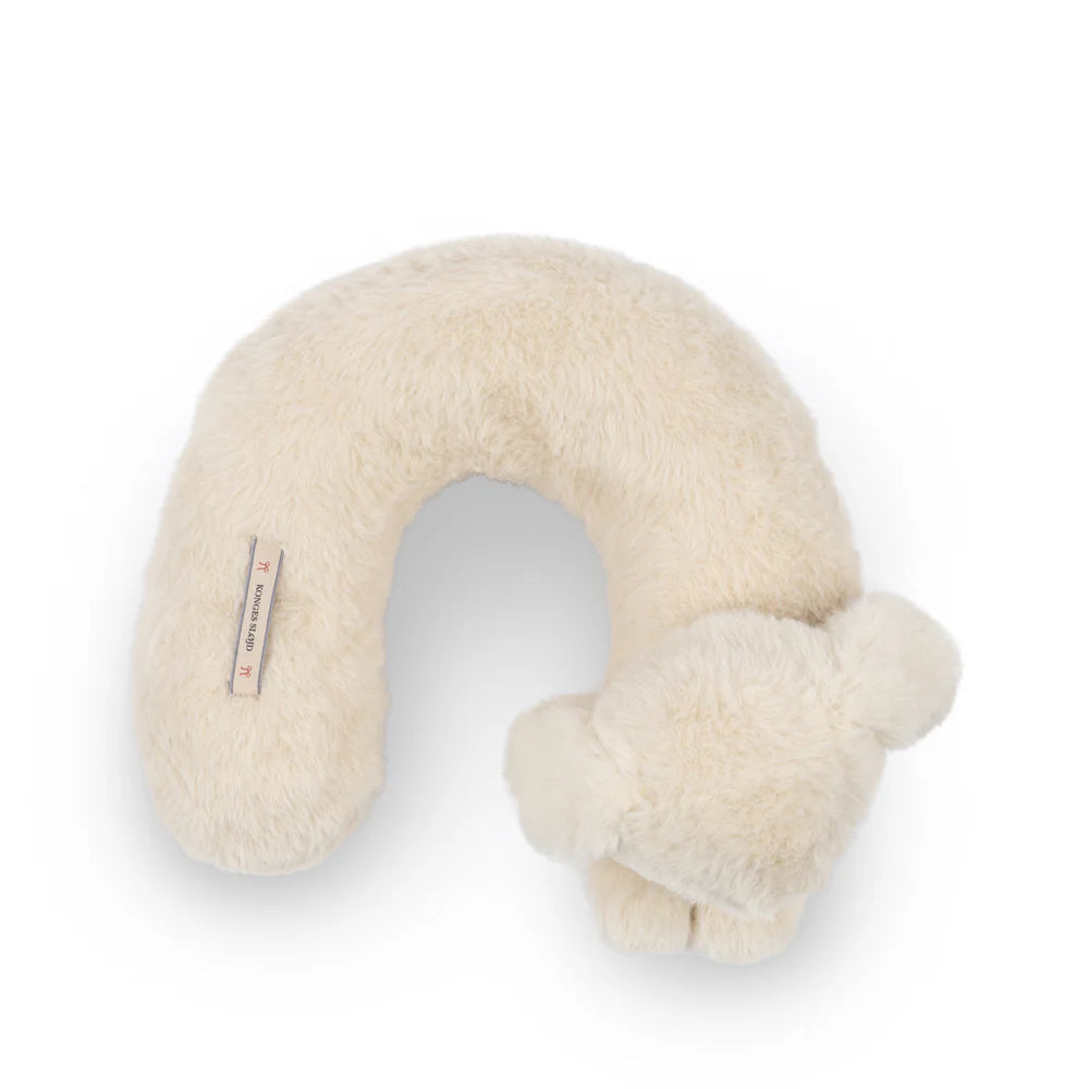 Konges Sløjd Kids Reiskussen Teddy Bunny ondersteunt hoofd en nek tijdens het reizen, bij De Gele Flamingo