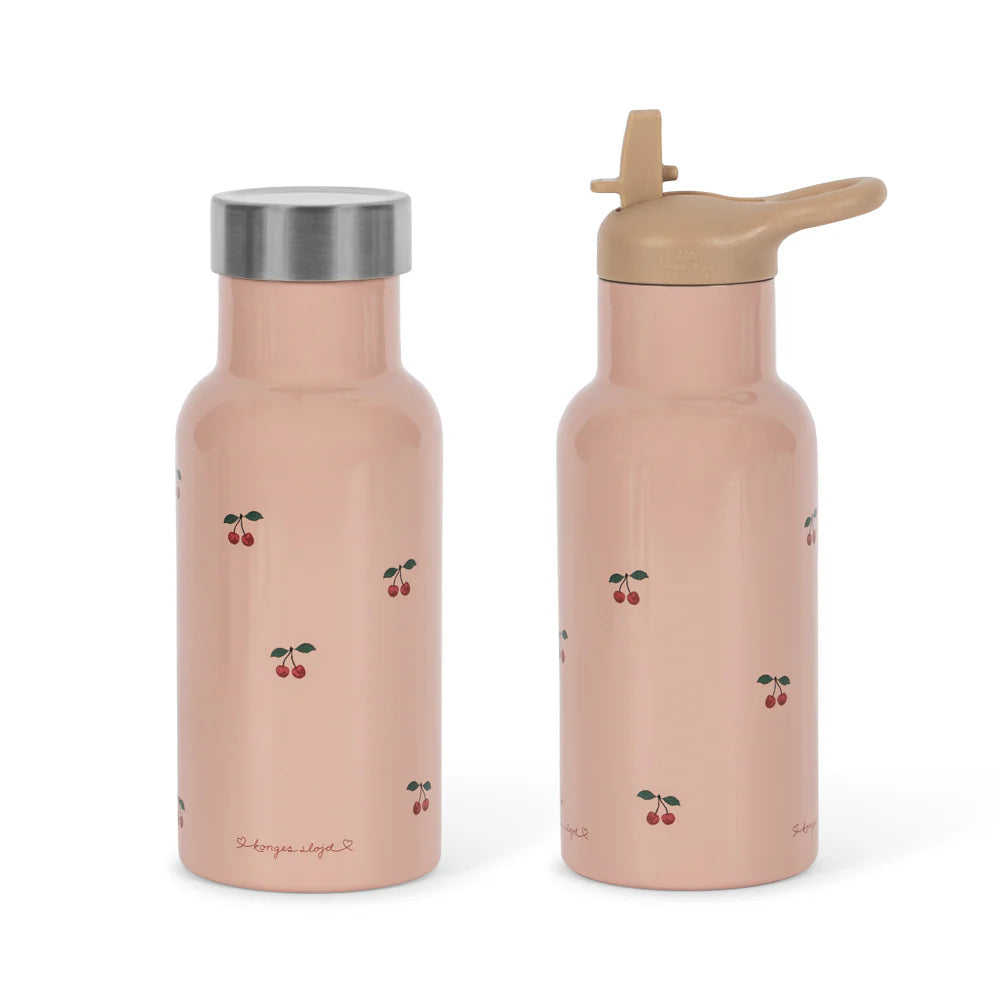 Konges Sløjd RVS thermo drinkfles 350ml in Cherry Pink, vooraanzicht van de thermosfles