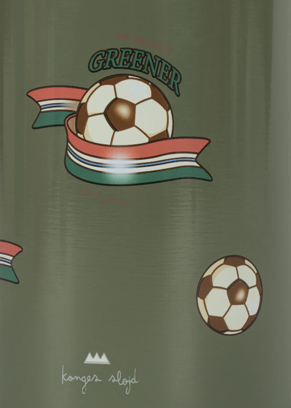 Konges Sløjd RVS thermo drinkfles 350ml Green Kick It met drinkdop en rietje