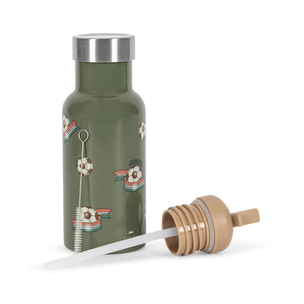 Konges Sløjd RVS thermo drinkfles 350ml in Green Kick It, vooraanzicht van de thermosfles