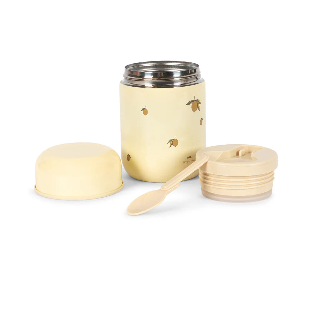 Konges Sløjd RVS thermo food jar in Lemon, vooraanzicht van de thermosbeker