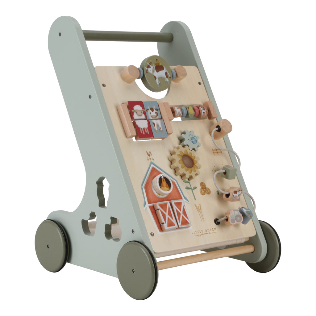 * Little Dutch Houten Activiteiten Loopwagen FSC Little Farm