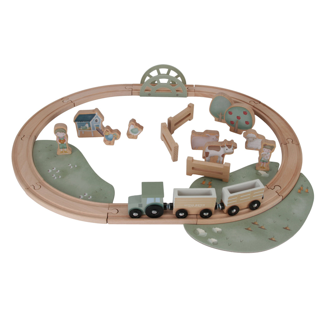 * Little Dutch Houten Treinset | Little Farm