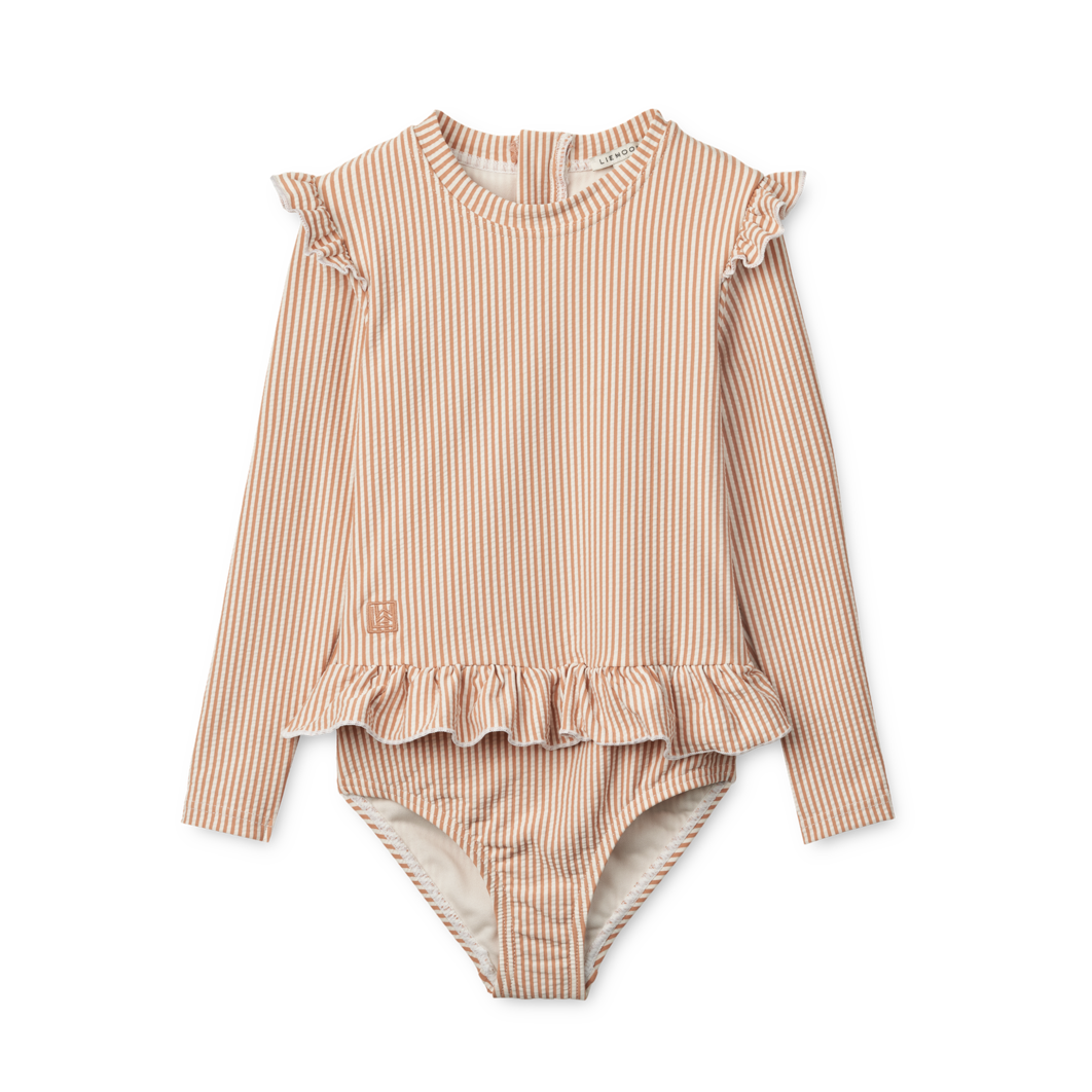 * Liewood Sille Seersucker Badpak | Y/D stripe Pale tuscany / Creme de la creme
