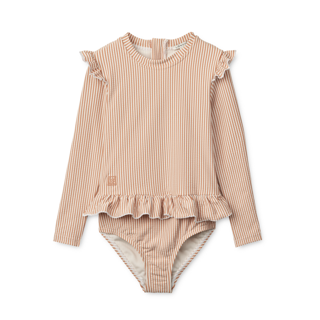* Liewood Sille Seersucker Badpak | Y/D stripe Pale tuscany / Creme de la creme
