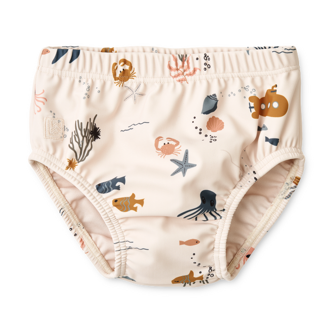 * Liewood Anthony Baby UV Zwembroek | Sea creature / Sandy