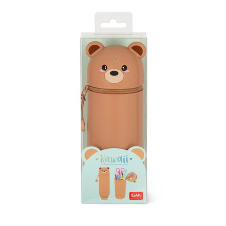 Siliconen pennenzak Teddybeer van Legami voor pennen, potloden en markeerstiften, bij De Gele Flamingo
