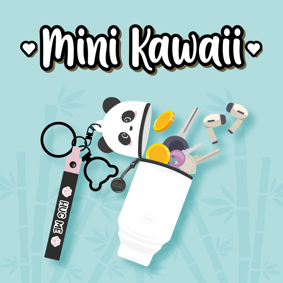 Legami Mini Kawaii portemonnee panda met ritssluiting, verkrijgbaar bij De Gele Flamingo