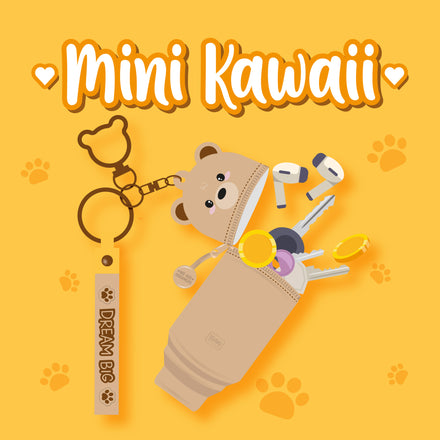 Legami Mini Kawaii teddybeer portemonneetje van zacht siliconen, bij De Gele Flamingo