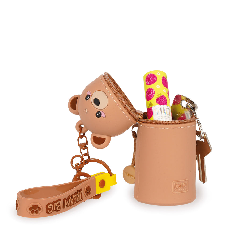 Legami Mini Kawaii teddybeer sleutelhanger voor aan je tas, verkrijgbaar bij De Gele Flamingo