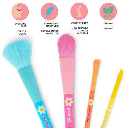 Legami Oh My Glow borstels met 100% vegan superzachte synthetische haren, te koop bij De Gele Flamingo