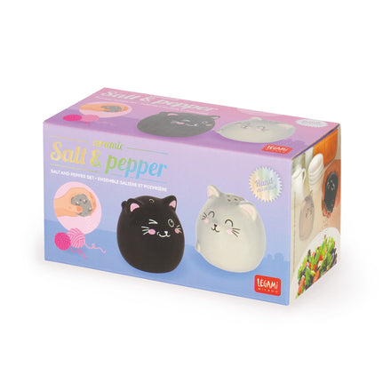 Zout- en pepervat set Kat van Legami, leuk cadeau voor kattenliefhebbers, te koop bij De Gele Flamingo