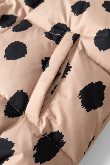 Liewood Adelina Down Jas Mega Leo Spot / Pale Tuscany met comfortabele paspelzakken, De Gele Flamingo