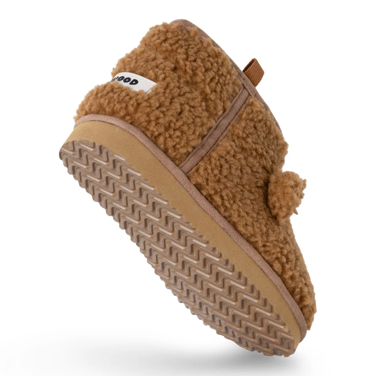Liewood Alban Bear Pile Boot Pantoffels in Golden Caramel, zachte kinderpantoffels bij De Gele Flamingo