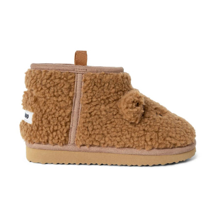 Liewood Alban Bear Pile Boot Pantoffels Golden Caramel met flexibele EVA-buitenzool, De Gele Flamingo