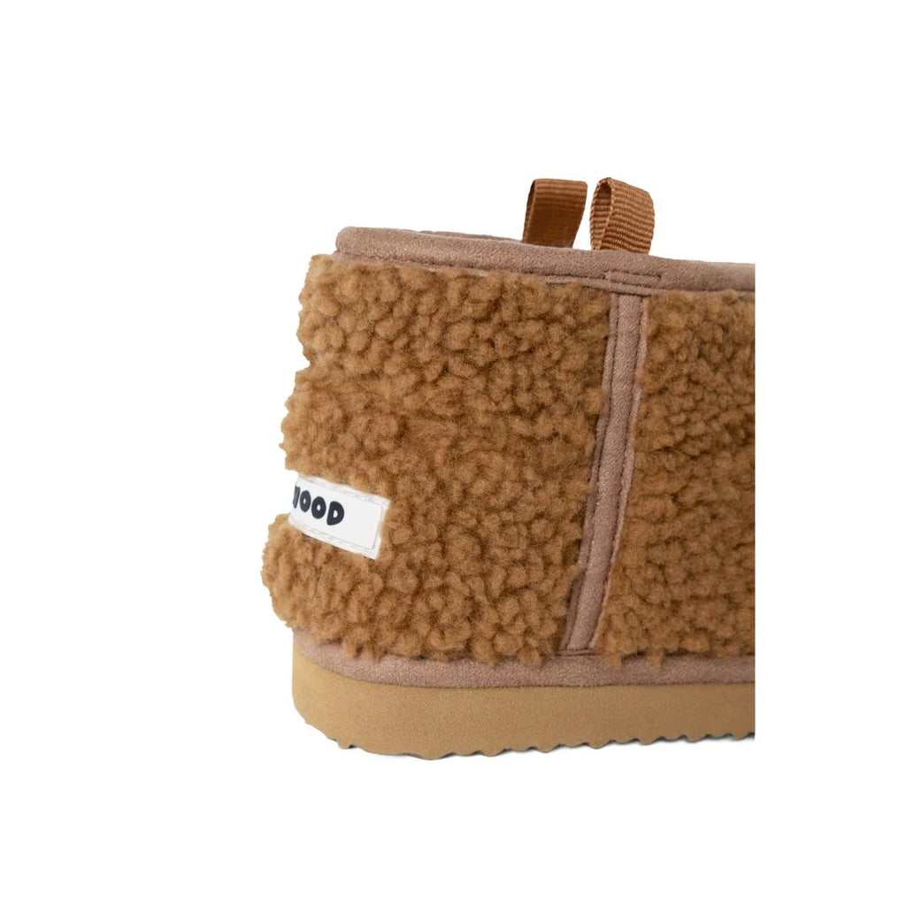 Liewood Alban Bear Pile Boot Pantoffels Golden Caramel, licht en warm voor binnen en buiten spelen