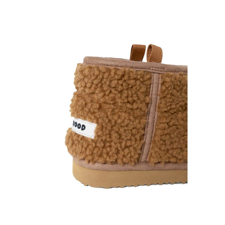 Liewood Alban Bear Pile Boot Pantoffels Golden Caramel, licht en warm voor binnen en buiten spelen