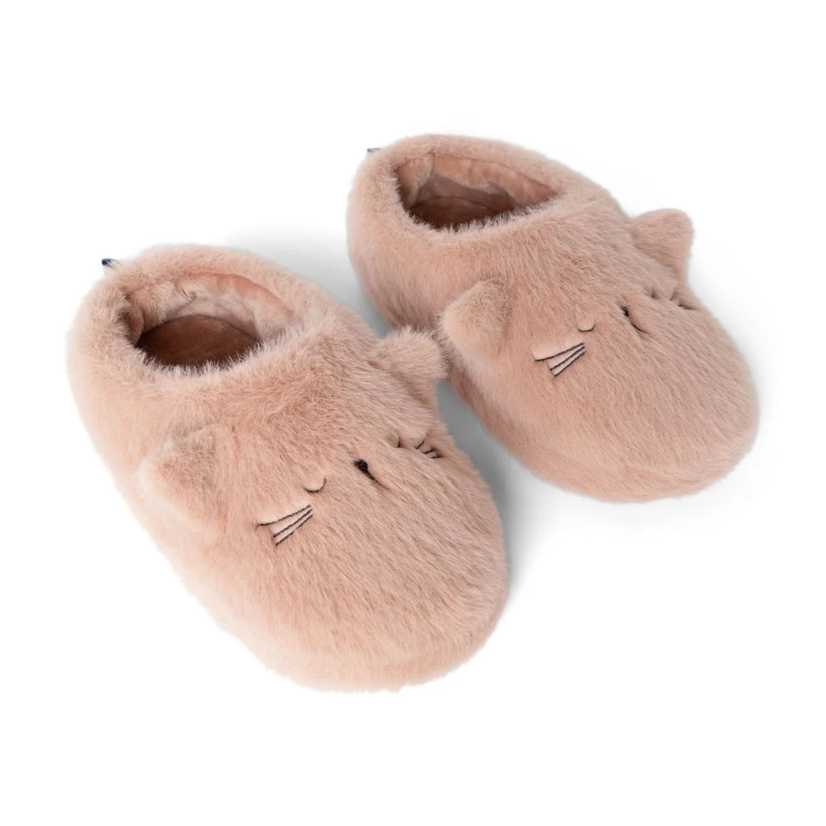 Liewood Aviaja Cat Pantoffels in Pale Tuscany, zachte pluche kinderpantoffels bij De Gele Flamingo