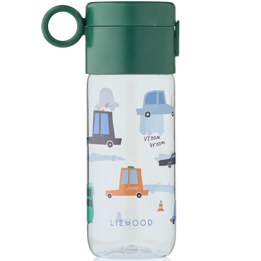 Liewood Clemence drinkfles 350 ml in Cars Sandy, van stevig tritan, bij De Gele Flamingo