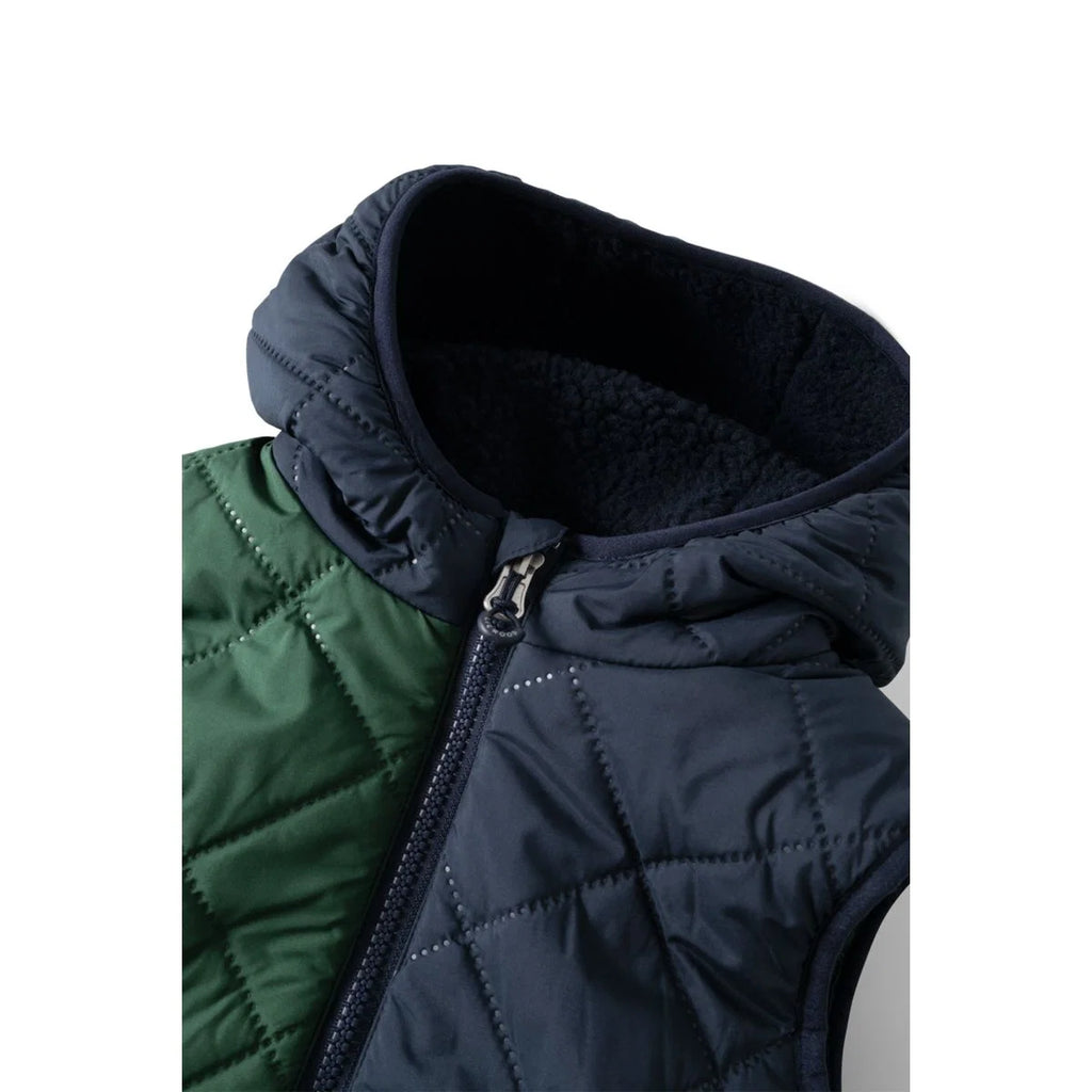 Liewood Diana Omkeerbare Vest Classic Navy Mix van gerecycleerd post-consumer polyester, De Gele Flamingo