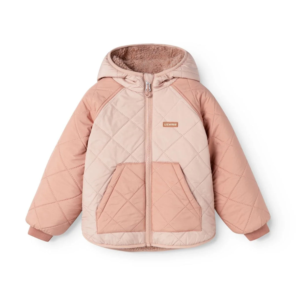 Liewood Jackson Omkeerbare Jas Pale Tuscany Mix met zachte pile zijde, te koop bij De Gele Flamingo