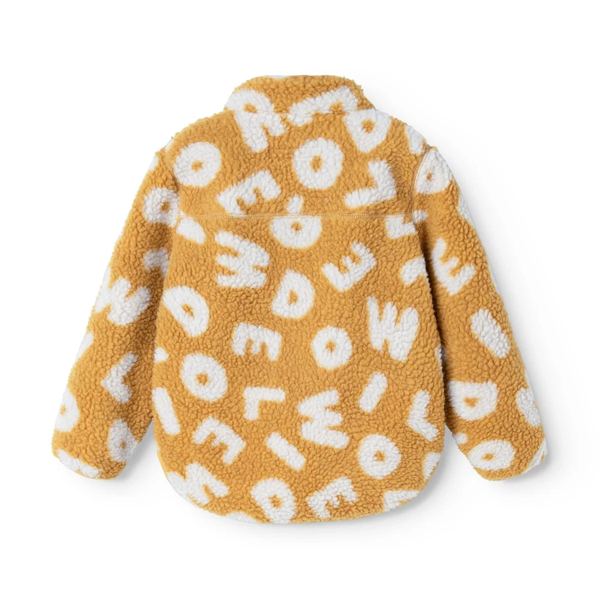 Liewood Noam Pile Jas in Letters / Yuzu, zachte fleecejas voor kinderen bij De Gele Flamingo