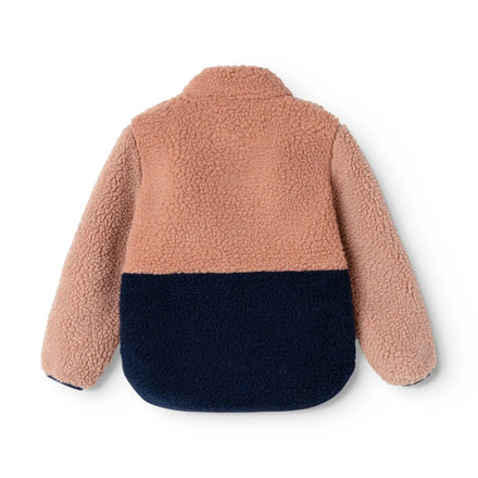 Liewood Nolan Pile Jas Tuscany Rose Mix met hoge kraag voor extra warmte, bij De Gele Flamingo