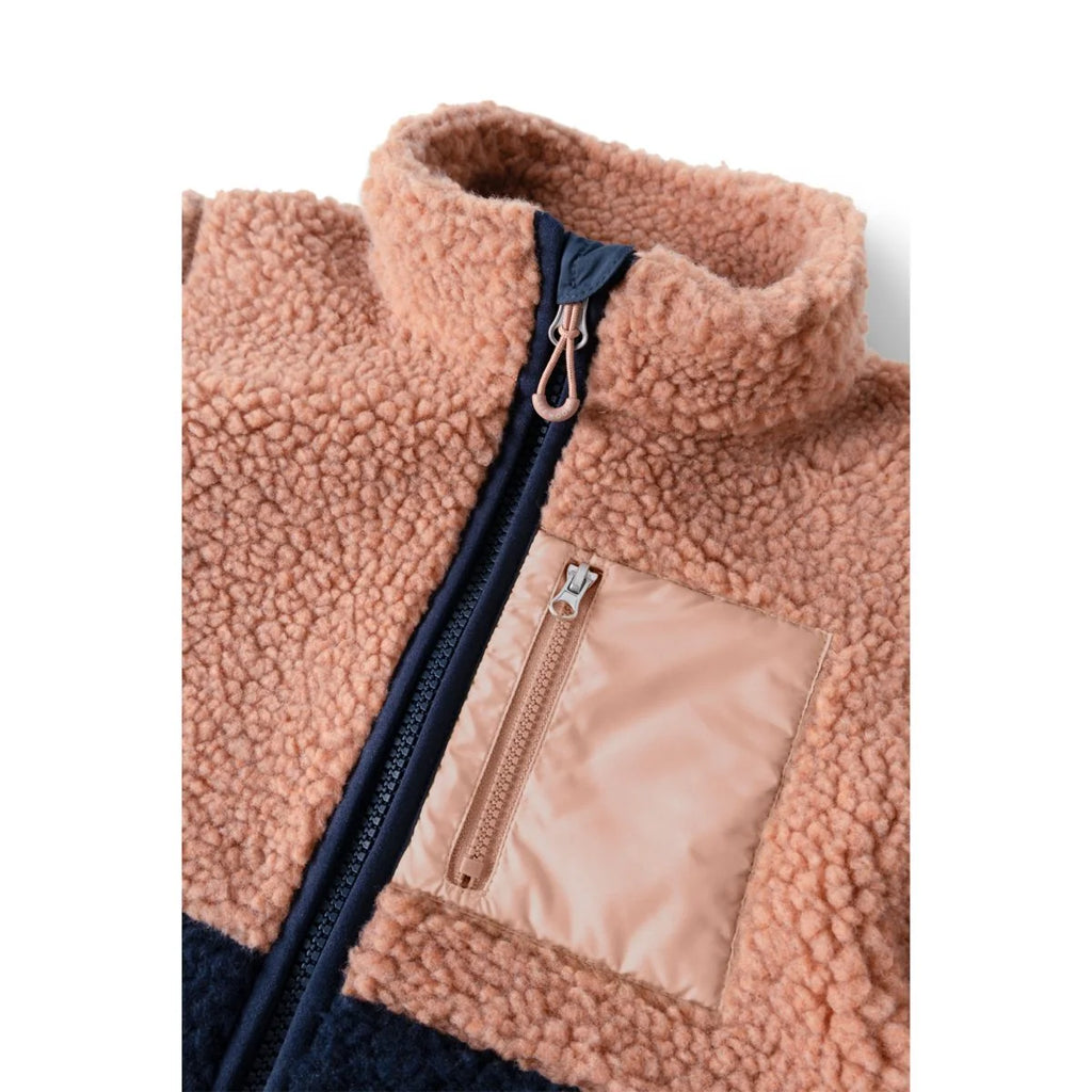 Liewood Nolan Pile Jas Tuscany Rose Mix met volledige ritssluiting, te koop bij De Gele Flamingo