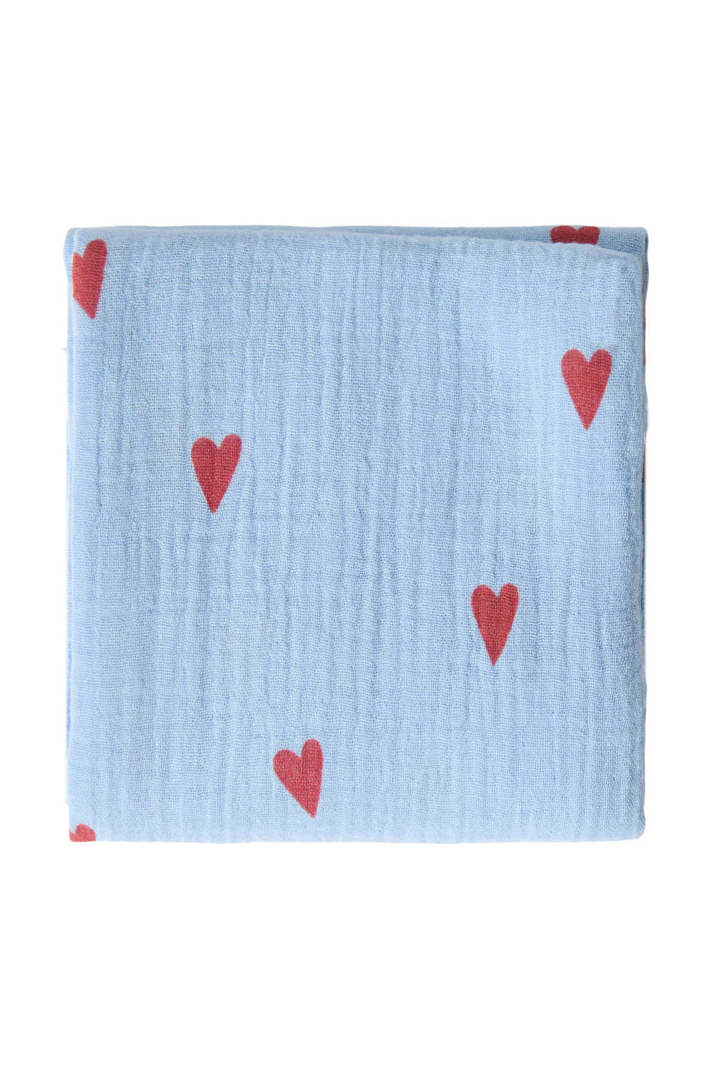 Studio Noos Tetra doek | Light Blue Hearts 120x120 cm