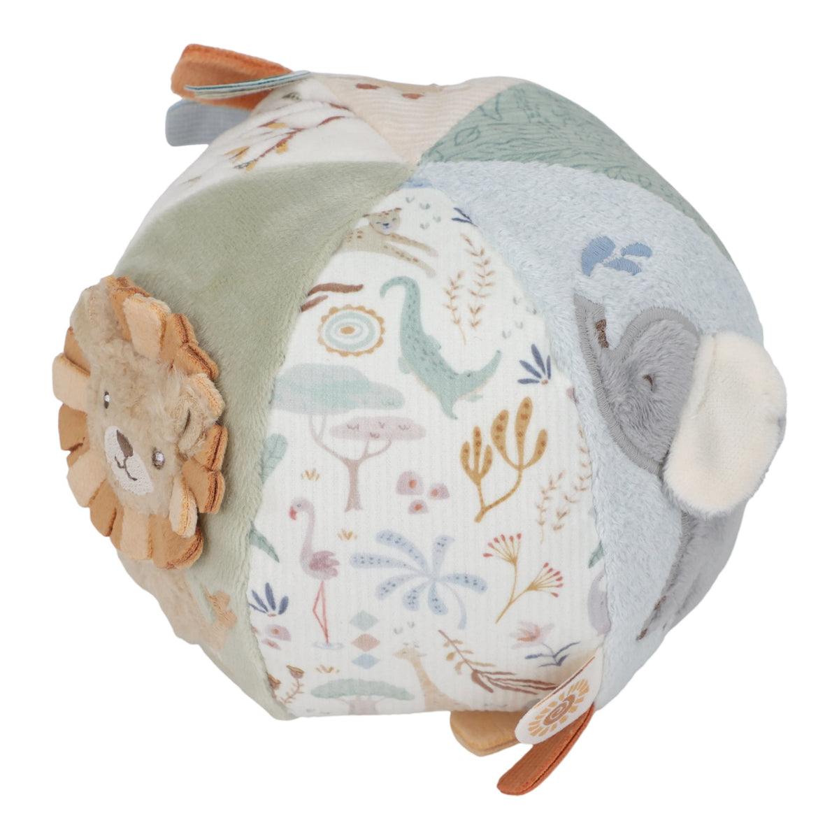 Little Dutch Activiteitenbal Safari Friends, zacht babyspeelgoed bij De Gele Flamingo