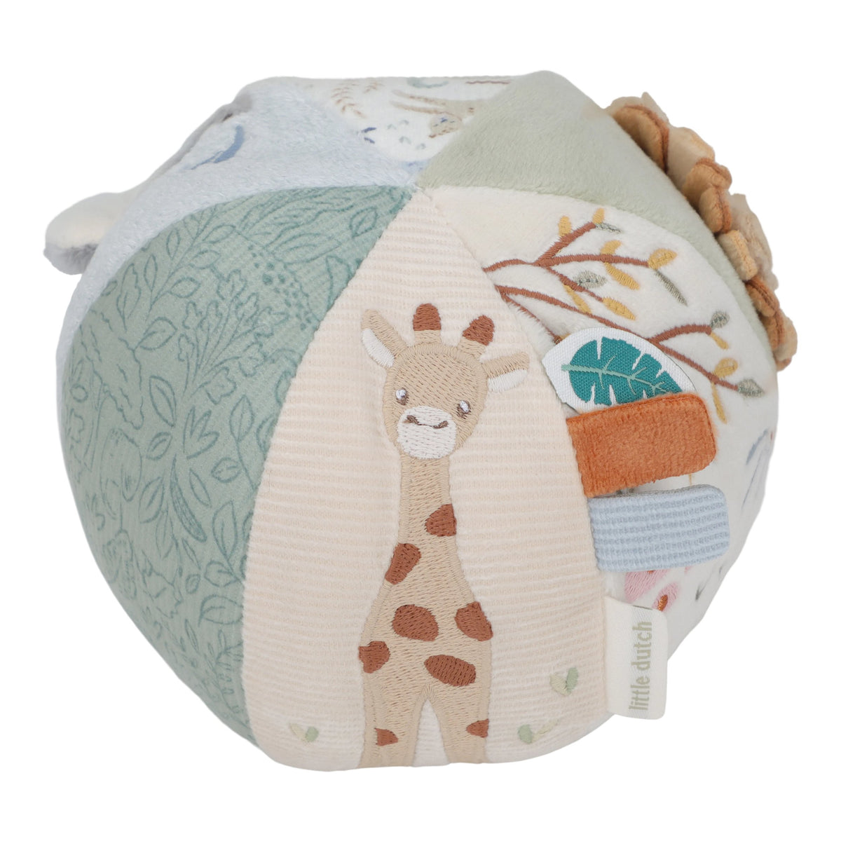 Little Dutch Activiteitenbal Safari Friends, zacht babyspeelgoed bij De Gele Flamingo